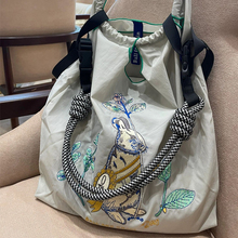 日本ballchain包包高圆圆同款购物袋甜甜圈刺绣尼龙单肩斜挎女包