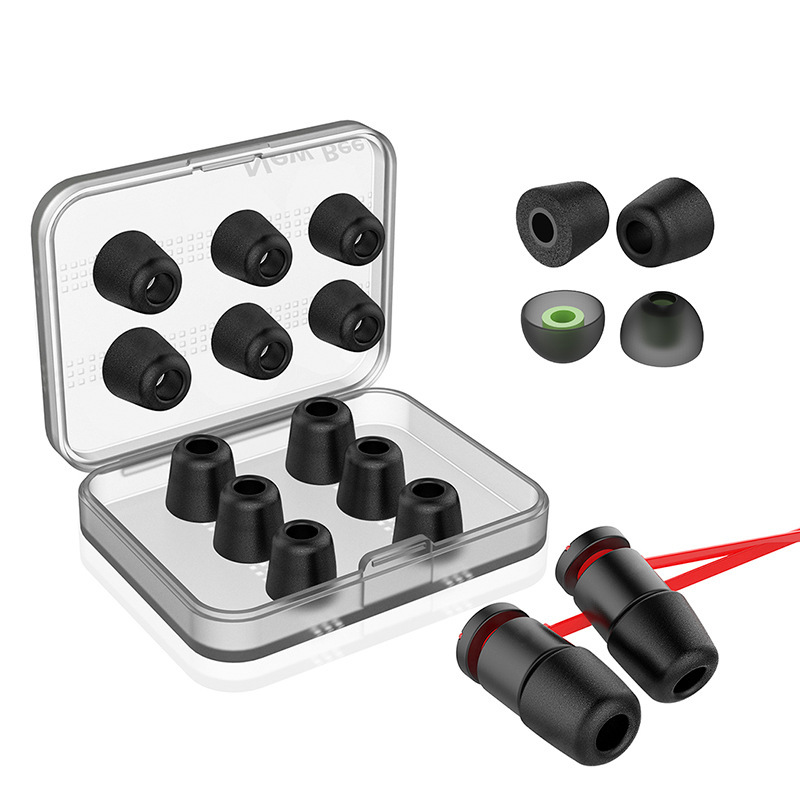 Cross-Border Silicone Earphone Covers, Slow Rebound Memory Foam Earplugs, In-Ear Noise-Cancelling Ear Caps with Storage Box