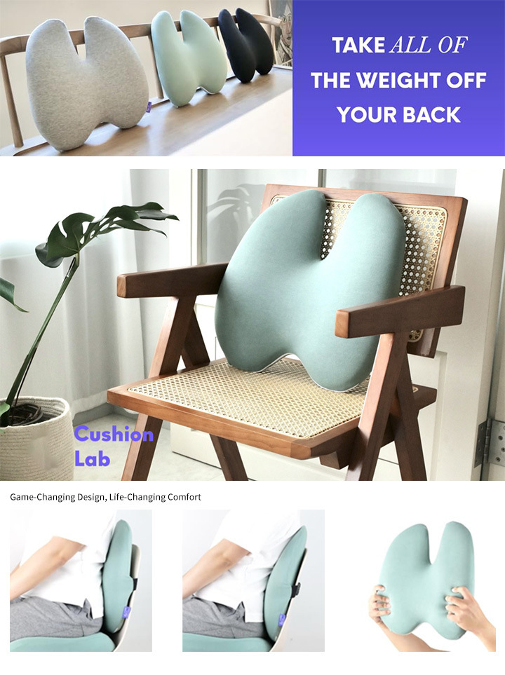Cross-Border Hot-Selling Pu Lumbar Support for Office Travel, Long Sitting Lumbar Support, Multifunctional Rebound Car Cushion, Memory Foam