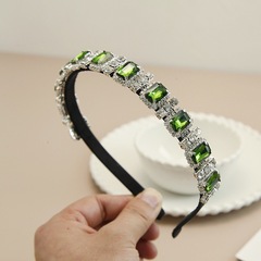 New Korean High-Gloss Rhinestone Hairband for Women—Elegant, Cross-Border European & American Style with a Sweet Yet Edgy French Girly Vibe, Perfect as a Headpiece Accessory
