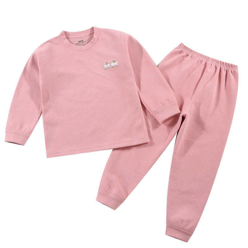 Pijama infantil de otoño y invierno para bebés con ropa interior de seda de lana sin hueso gruesa para niños de mediano tamaño