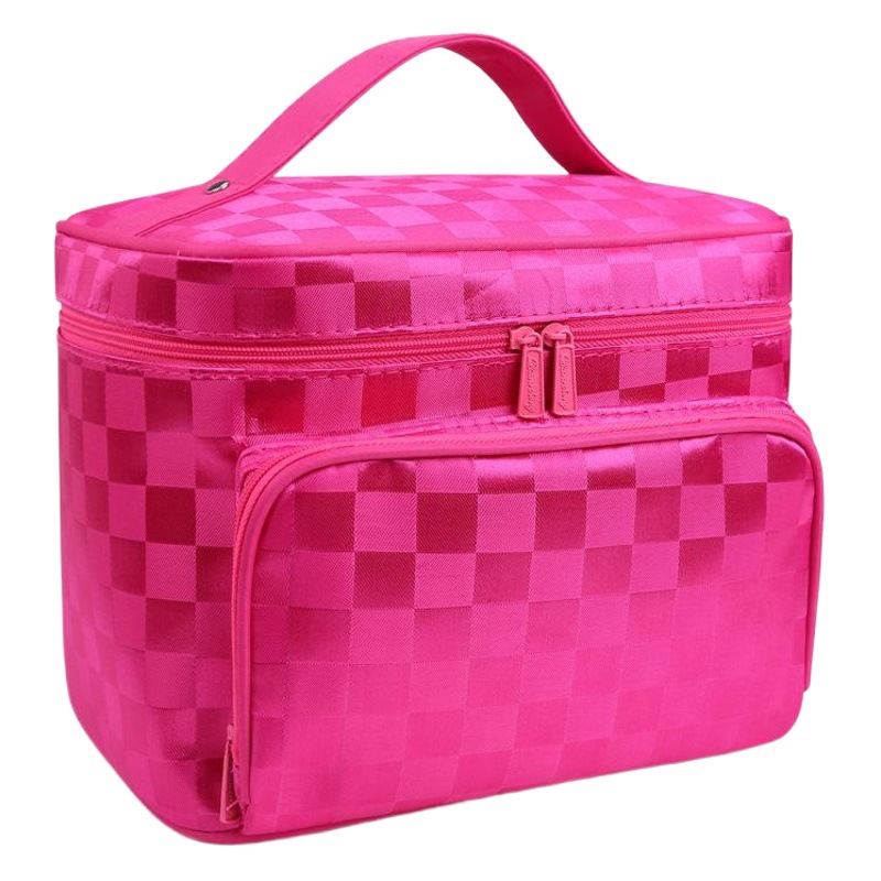 Portable Foldable Jacquard Material Large Capacity Portable Women's Cosmetic Bag Jewelry Storage Bag Travel Supplies Toiletry Bag