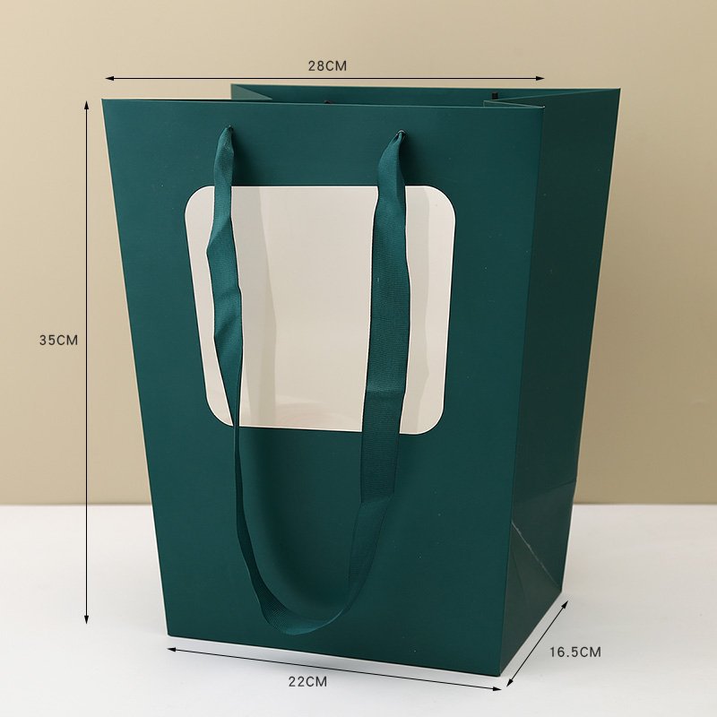 진한 녹색 사다리꼴 반개방형 창, 22*16.5*28*35CM