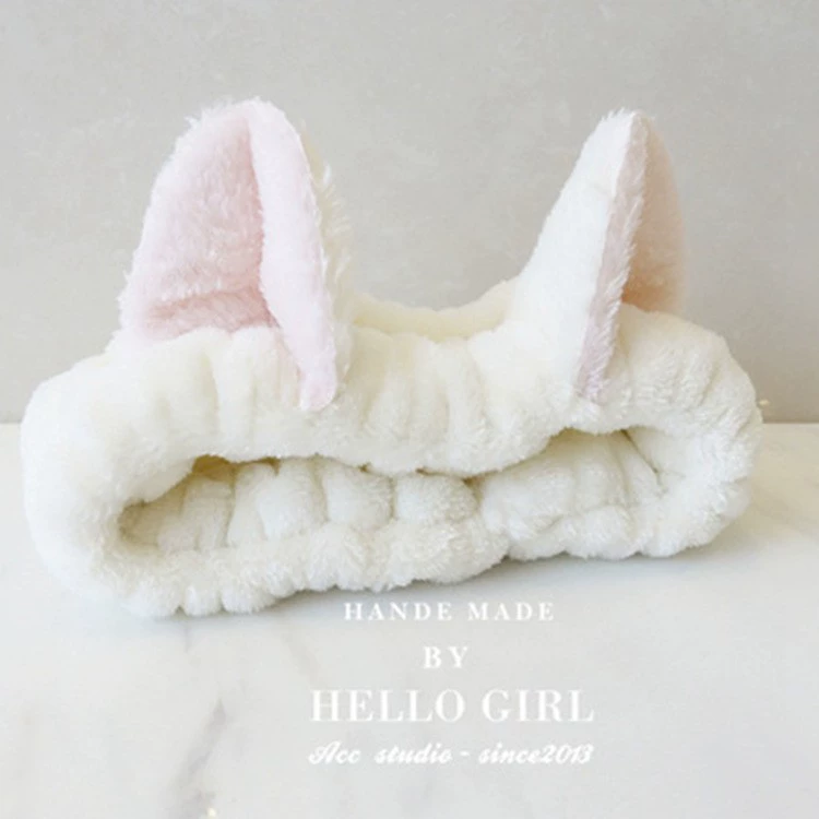 Милая повязка на голову с кошачьими ушками, простой головной убор для мытья лица и макияжа, плюшевая стерео широкополая высокоэластичная повязка для волос с героями мультфильмов