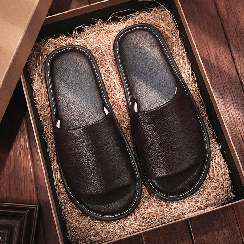 Высококачественные мужские сандалии из натуральной кожи, сухожильные подошвы для летних пар, нескользящая мягкая подошва для женщин в помещении, не вонючие ноги, кожа из воловьей кожи для женщин.