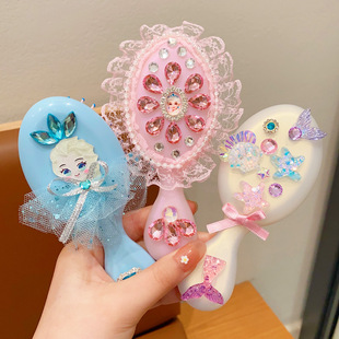 Children's Accessories Girls Ice and Snow Princess Elsa Massage Comb Anti-Static Air Cushion Comb Baby Air Bag Comb Girl Hair Comb