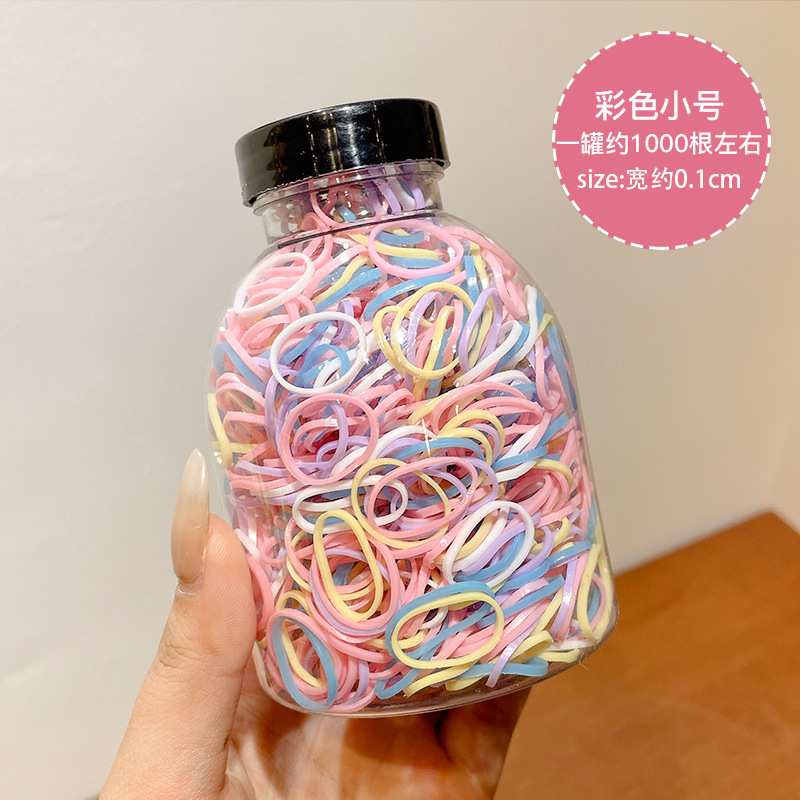 女童彩色一次性发圈不伤发橡皮筋宝宝扎头绳黑色小发饰头绳|undefined