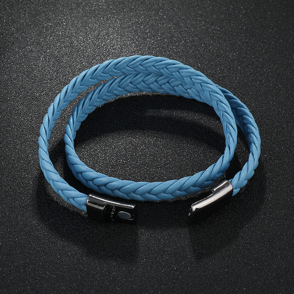 Style Simple Couleur Unie Faux Cuir Placage Plaqué Or Hommes Bracelets display picture 3