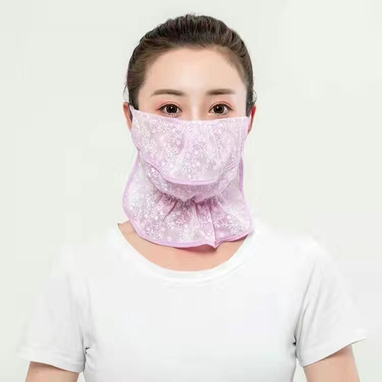 New Large Neck Protection Breathable Sunscreen Women's Mask Outdoor Riding Floral Sand Veil Opening Dust Mask