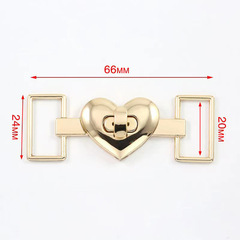 Wholesale alloy twist lock small size buckle gift box heart-shaped lock buckle overcoat wool suit door access decoration buckle