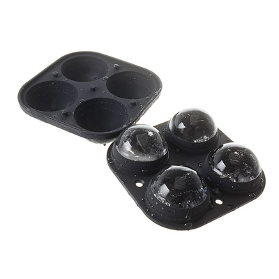 圆形硅胶模具 酒吧威士忌冻冰块磨具 创意大4连硅胶冰球制冰盒