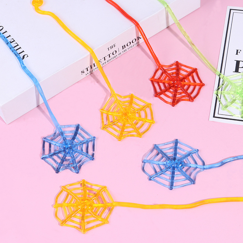 跨境弹性手掌蜘蛛网南瓜幽灵万圣节弹射飞镖整蛊爬墙粘性伸缩玩具