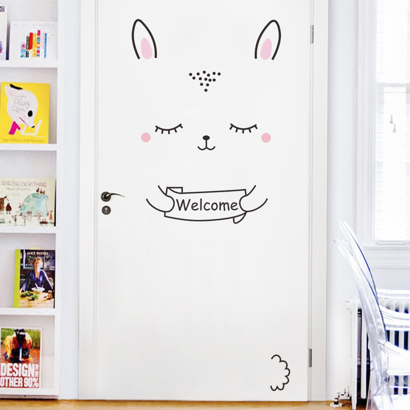 fashion cartoon expression door bedroom wall stickerspicture3