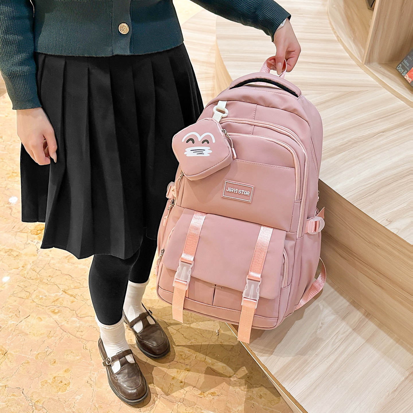 Bolsa de viaje japonesa coreana de gran capacidad JIAYISTAR JIAYISTAR campus de alto valor facial bolsa de escuela secundaria para mujeres