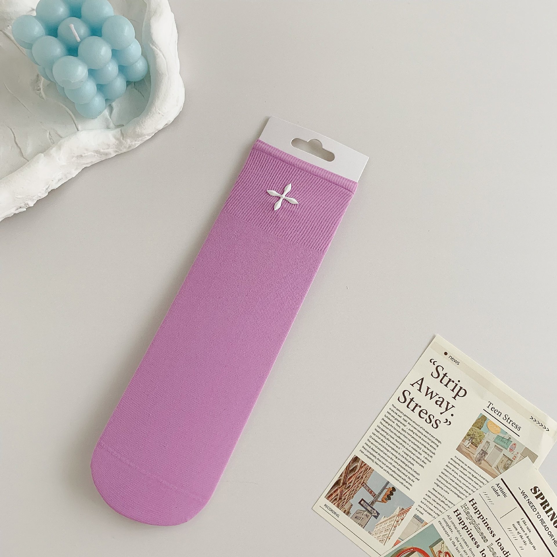 Calcetines de pila calcetines de mujer calcetines de hielo calcetines de media pantorrilla mujeres ins moda verano color sólido mujeres japonés cruz flor color caramelo