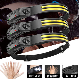Headlamp 2025 New Strong Light Ultra-Bright Rechargeable Head-Mounted Lighting Lamp Miner's Lamp Outdoor Fishing Special Sensor Miner's Lamp