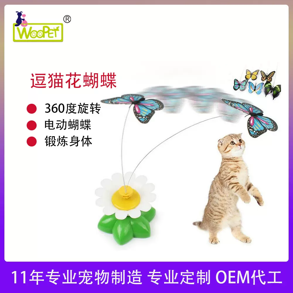 逗猫电动玩具 猫咪电动蝴蝶抖动玩具宠物玩具环保迷你幼猫