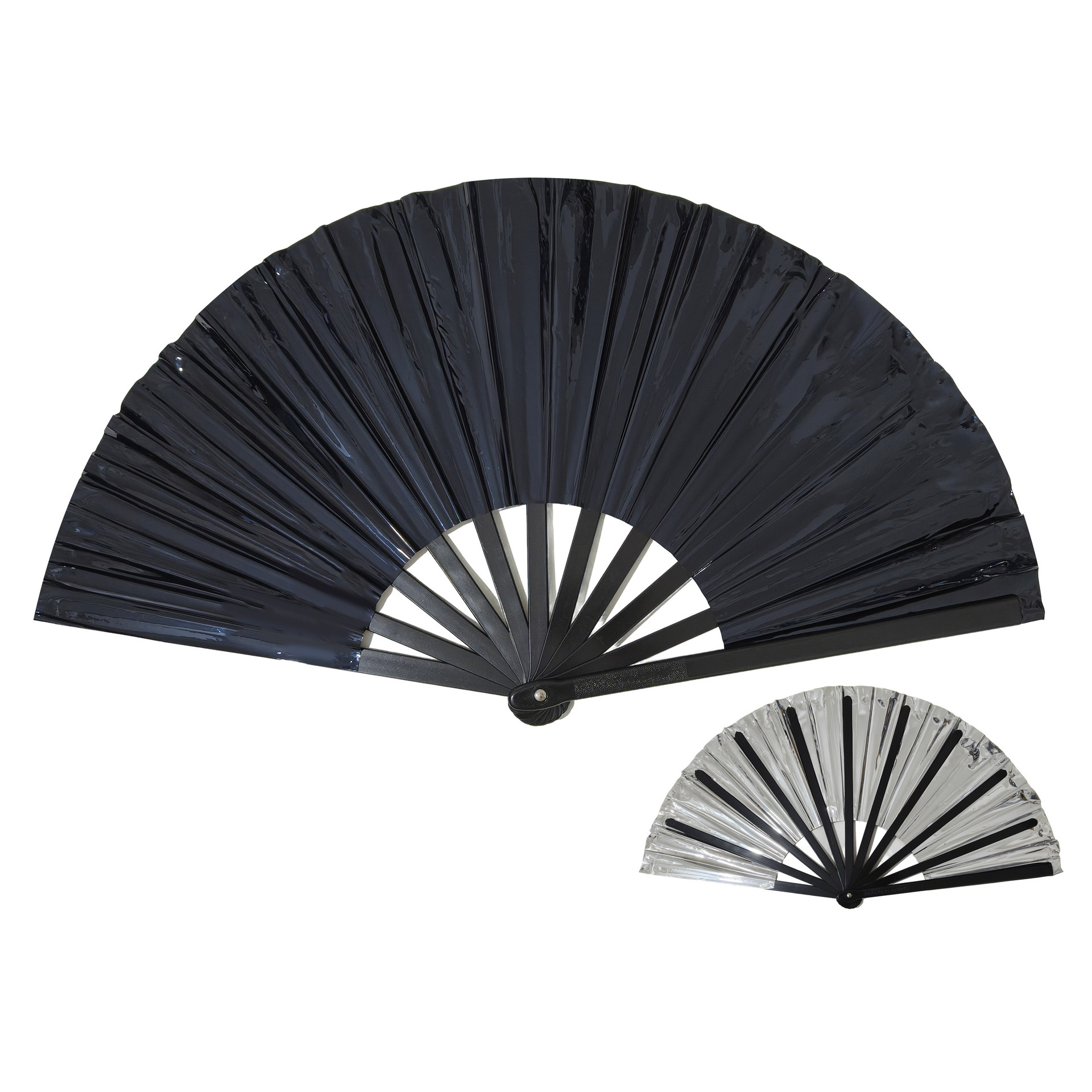 Abanico Plegable de Kung Fu de 33 cm de Plástico para Danza y Artes Marciales