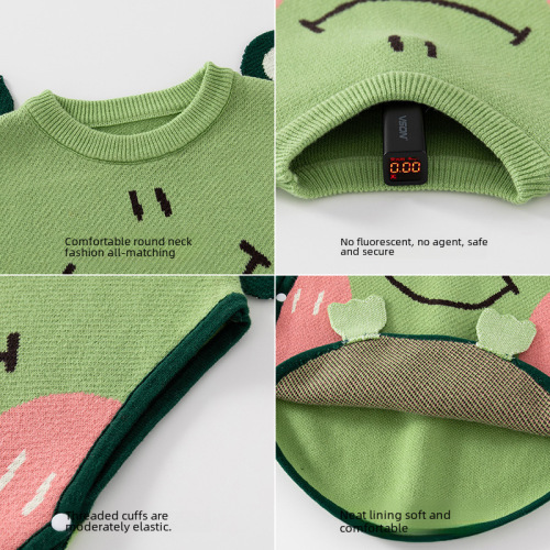 Cute Knitted Baby Vest for Spring and Autumn - A-Grade Cotton, Adorable Little Frog Design Children's Vest