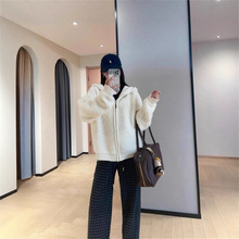 WTHEONE温暖氛围感宽松显瘦小个子连帽毛毛拉链外套女2025秋冬新