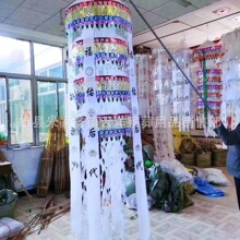 殡葬用品 祭祀布帆 四层布帆 带挽联4圈布幡 直径70公分 四层布帆