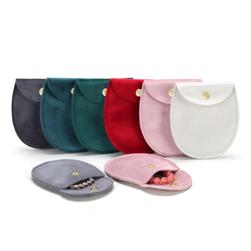 Oval bottom velvet gold buckle bag jewelry bag snap packaging bag gift bag toy bracelet storage bag jewelry