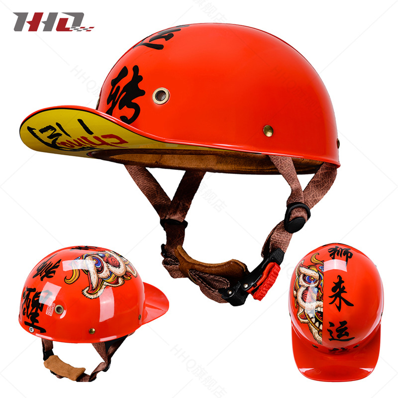 Al por mayor casco de motocicleta medio casco verano hombres y mujeres retro Harley motocicleta eléctrica gorra de béisbol primicia casco fabricante
