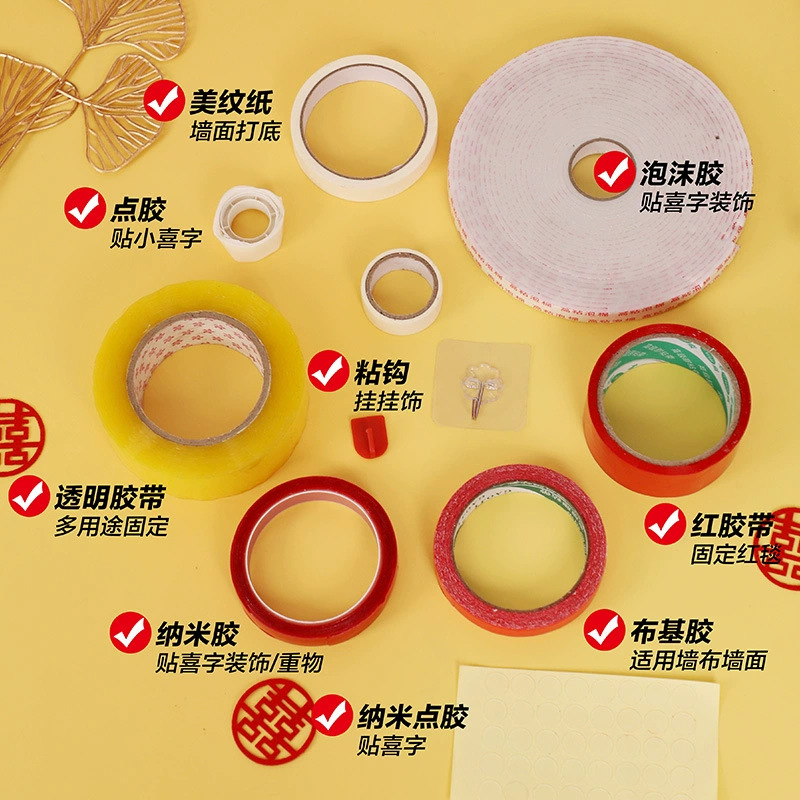 Adhesivo especial para la decoración de la casa de boda no daña la pared del diseño de cumpleaños de papel bonito adhesivos de doble cara sin marcas adhesivos nano adhesivos dispensadores