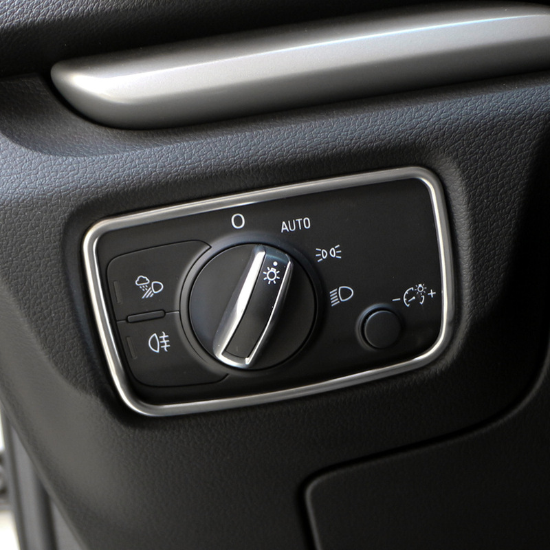 Suitable for Audi A3 8V stainless steel car headlight switch panel frame cover sticker