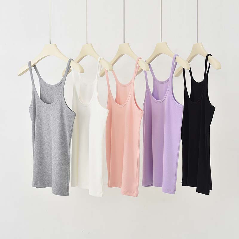 Eco Silk High Elastic Threaded Cotton Tot Thin Strap Camisole for Women with Racerback Design for Layering or Outerwear