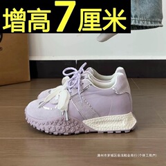 品牌小众厚底德训阿甘鞋女2025夏季爆款增高百搭休闲运动老爹鞋