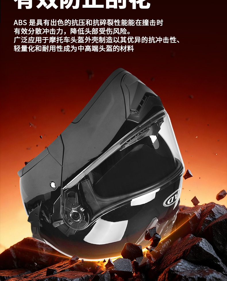 Cross-Border New National Standard Motorcycle Helmet Men's Motorcycle Full-Face Helmet Personalized Four-Season Electric Vehicle Safety Helmet Large Tail Fin Revealed