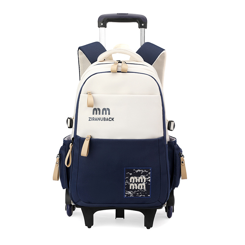 Mochila de pescado natural para niños, mochila de doble propósito para estudiantes de primaria, mochila con ruedas para estudiantes de secundaria 3 - 6