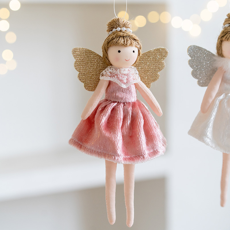 国境を越えた新製品クリスマス装飾高級ベルベットの足の女の子天使のペンダントクリスマスプレゼント|undefined
