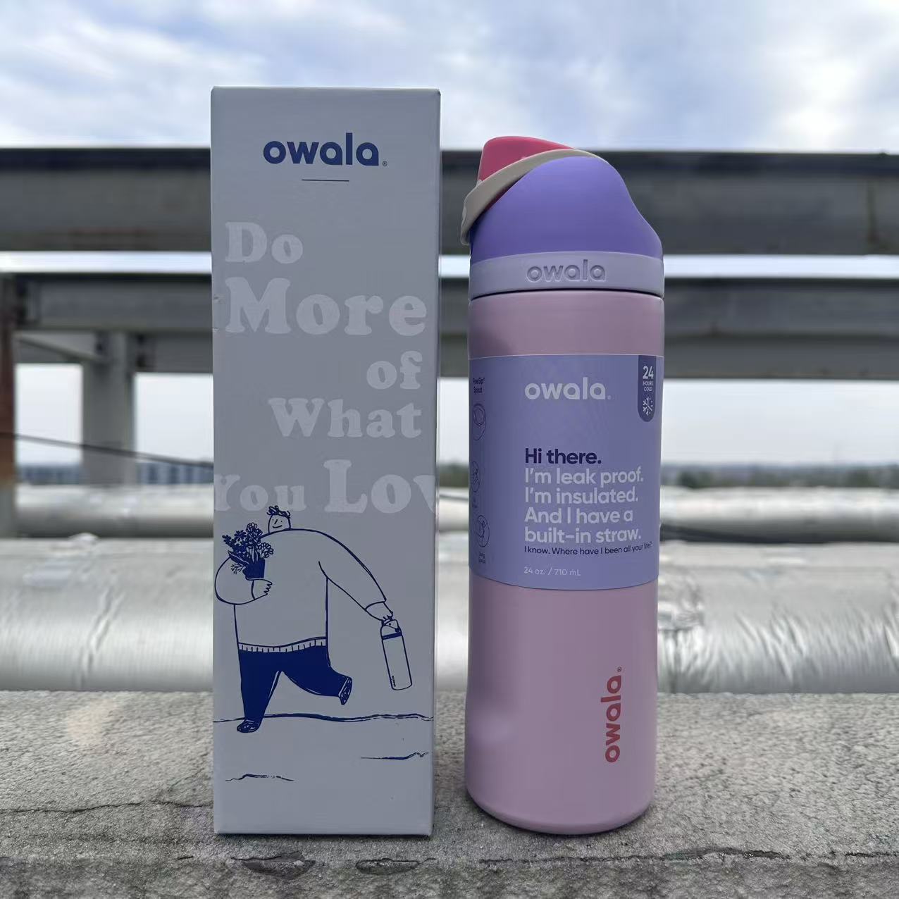 Owala en stock de gran capacidad portátil hervidor de agua al aire libre para hombres tazas de agua caliente de moda para mujeres tazas de fruta deportivas al por mayor