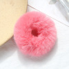 Plush hair ring candy -colored plush hair ring imitation rabbit hair rope soft girl double ponytail head rope white hairy hair accessories