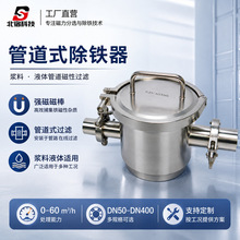 管道式不锈钢强磁磁棒除铁器浆料液体磁性过滤器工业用除铁设备