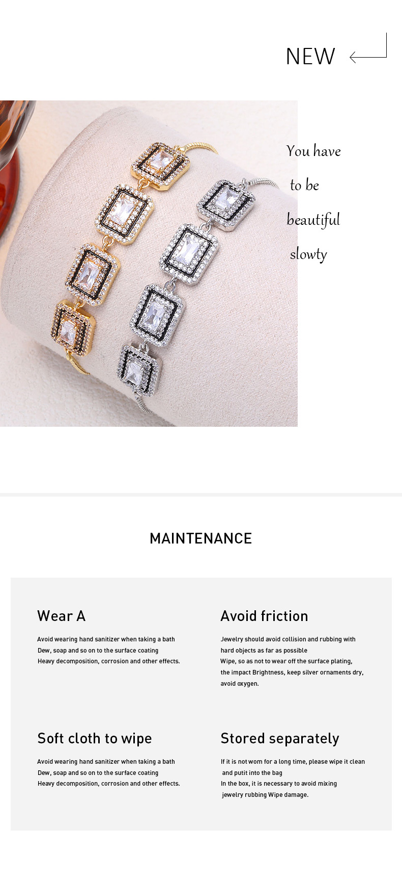 Minimalist Geometric Zircon Bracelet Adjustable Luxury Jewelry_voghion.com