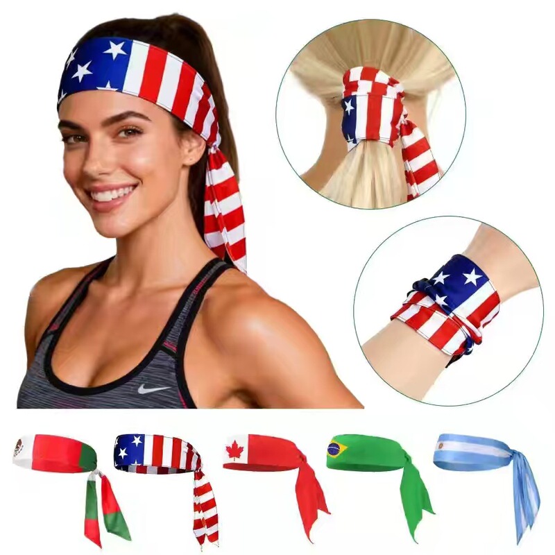 American Flag Independence Day Star Elements Men's and Women's Fashion Hot-Selling Sweat-Absorbing Yoga Running Sports Headband
