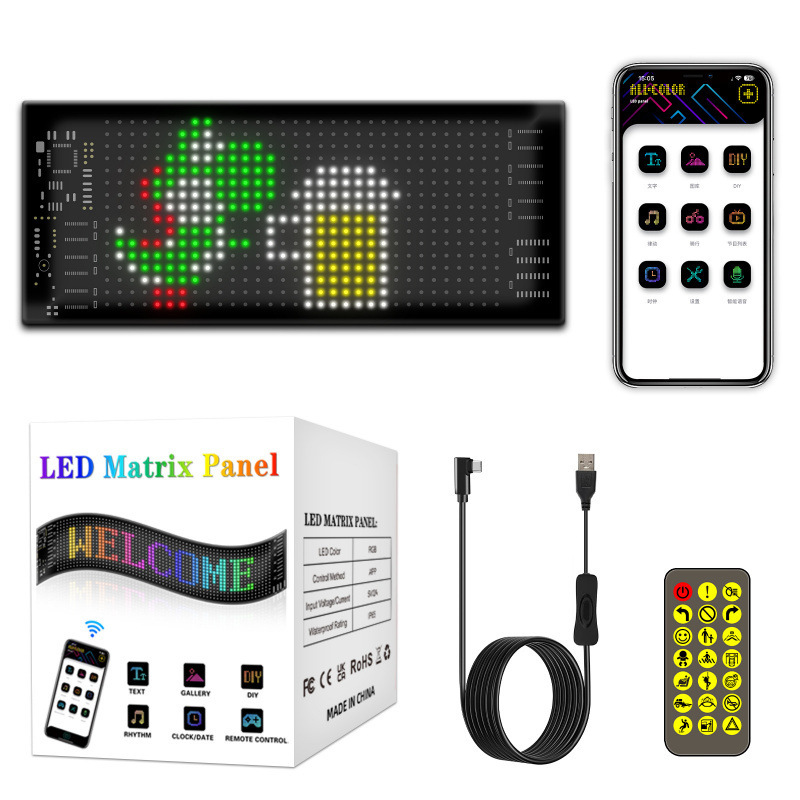 LED フレキシブル ディスプレイ APP Bluetooth 車広告スクリーン車のリアウィンドウ LED ソフト スクリーンフルカラー字幕スクロール スクリーン|undefined