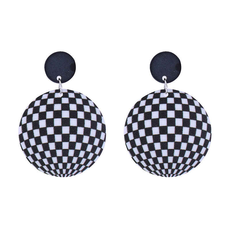 Fashion Plaid Arylic Printing Women's Drop Earrings 1 Pair display picture 4