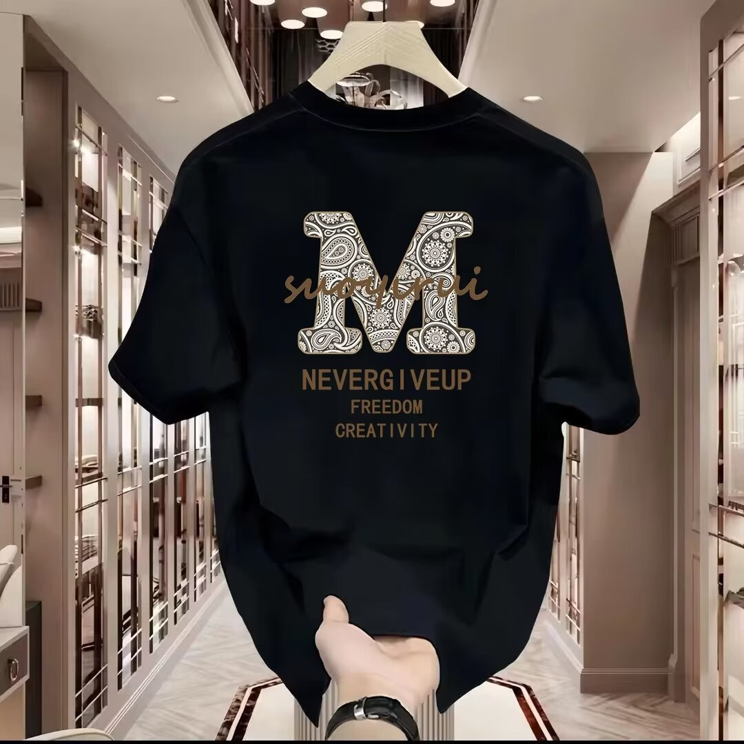 Camiseta de manga corta para hombre de talla grande, 100% algodón, estilo americano, corte holgado, talla extra grande, ideal para verano, para personas de hasta 136 kg (300 libras)._voghion.com