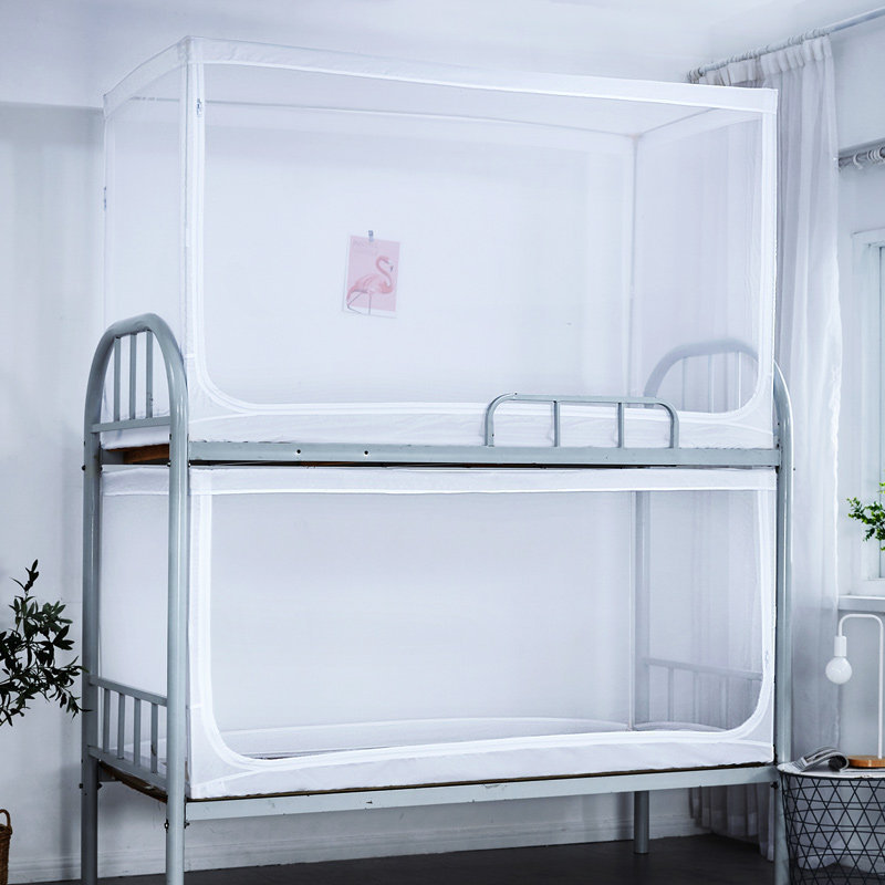 Student Dormitory Bunk Bed Universal 0.9m Transparent Mosquito Net Bed Curtain Upper Bunk Bracket Retractable Zipper