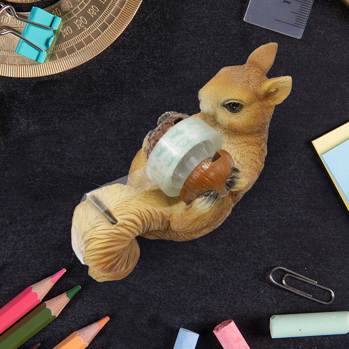  squirrel tape cutter roll rack office home flower shop desktop cute animal glue pedestal decorations