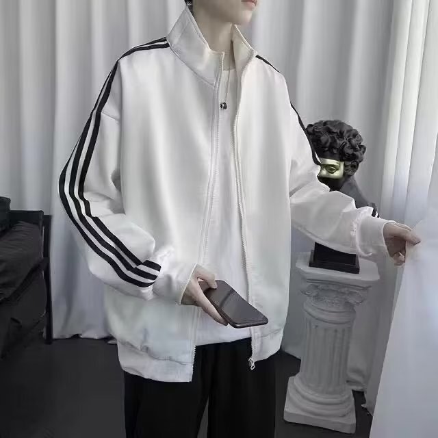 Early Autumn Sweatshirt for Men 2026 New Style Three-Stripe Jacket for Women Korean Style Thin Jacket Black Baseball Uniform Loose Fit Bf Early Autumn Sweatshirt for Men 2026 New Style Three-Stripe Jacket for Women Korean Style Thin Jacket Black Baseball Uniform Loose Fit Bf
