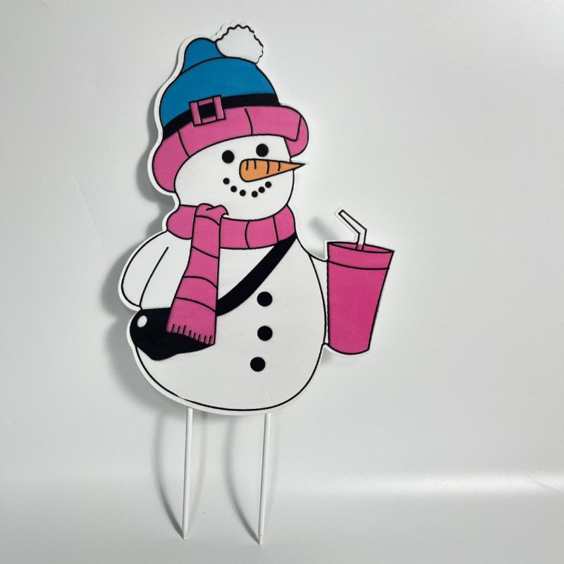 Navidad spot nuevos productos de hierro al aire libre muñeco de nieve inserción atmósfera decorativa patio inserción atmósfera