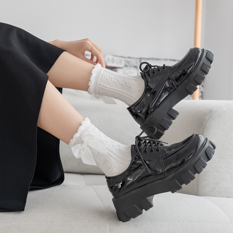 Japanese jk Socks Women's Bubble Mouth Lace Socks Lolita Princess Socks Academic Uniform Spring and Summer Mid-length Socks 208