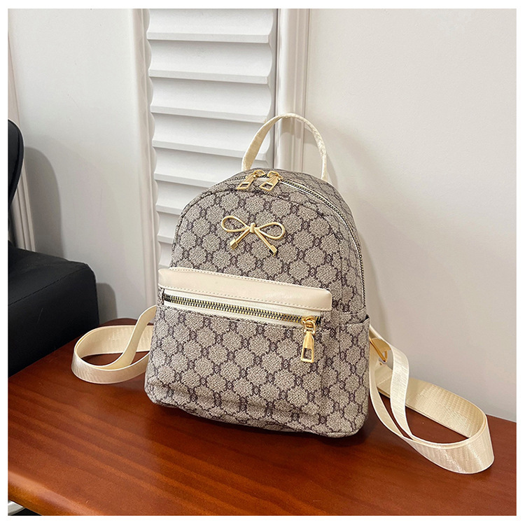 Classic Style Style Wear-Resistant Bow Knot Daily Street Zipper Backpack