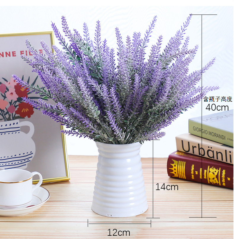 麦穗5叉植绒薰衣草仿真家居装饰植绒仿真植物人造花束仿真花批发详情3