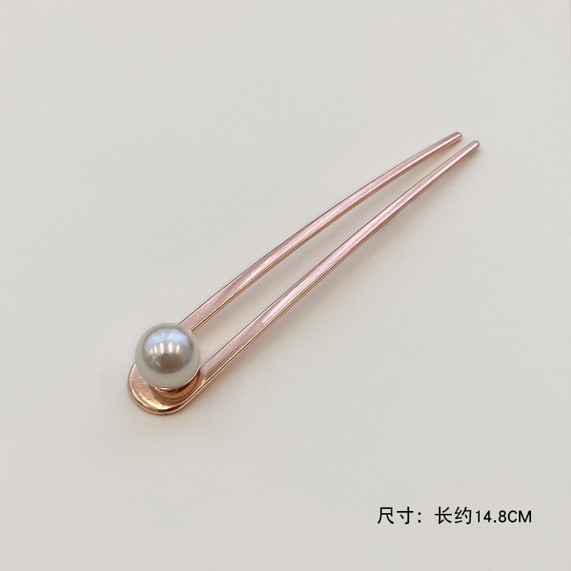 中式珍珠u型发簪高级感发夹女式后脑勺盘发头饰古风发钗簪子发饰|undefined